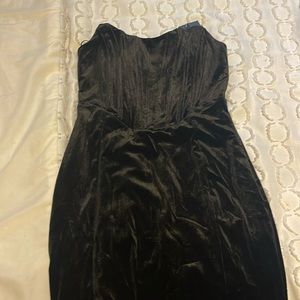 Black satin corset mini dress